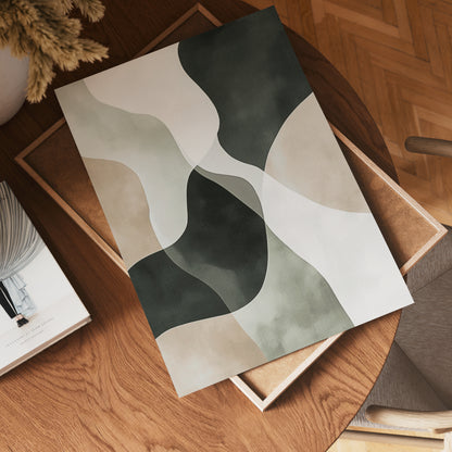 Abstract Green Shapes No.3 Poster