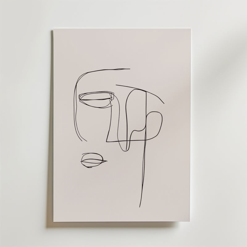 Abstract One Line Face Poster