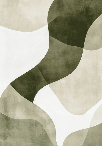 Abstract Green Shapes No.1 Poster