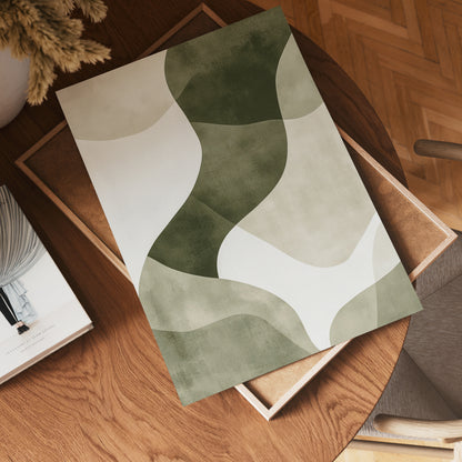 Abstract Green Shapes No.1 Poster