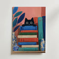 Curious Book Cat Poster