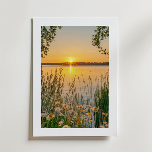 Golden Hour By The Lake Poster