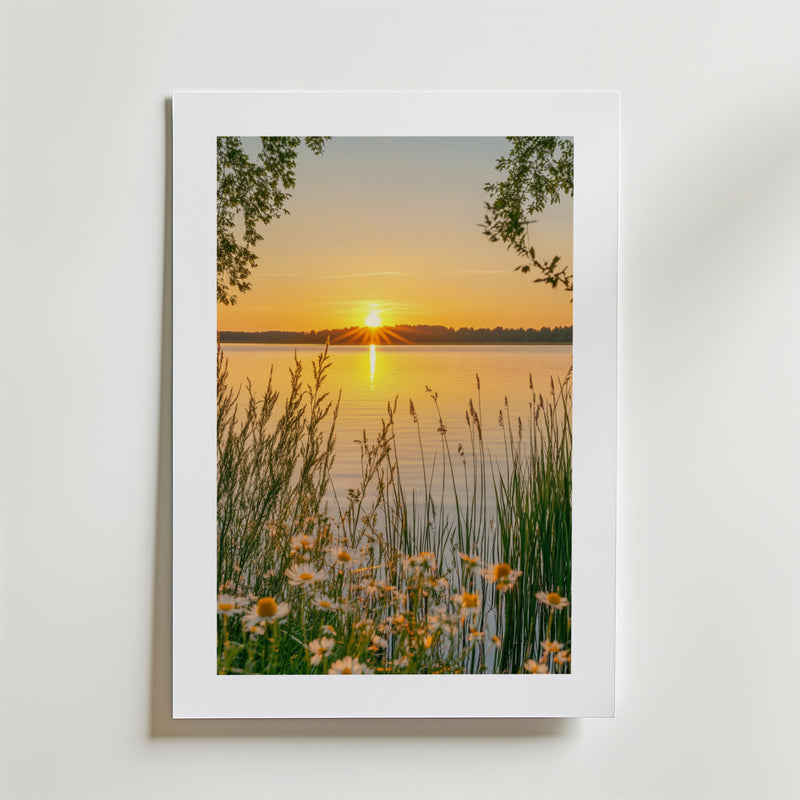 Golden Hour By The Lake Poster