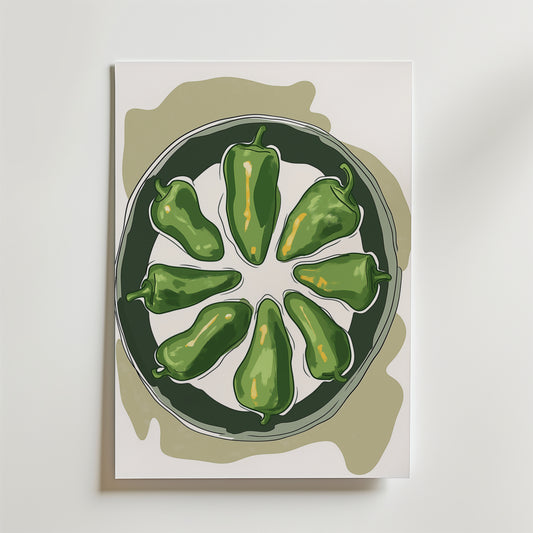 Grilled Padrones Poster