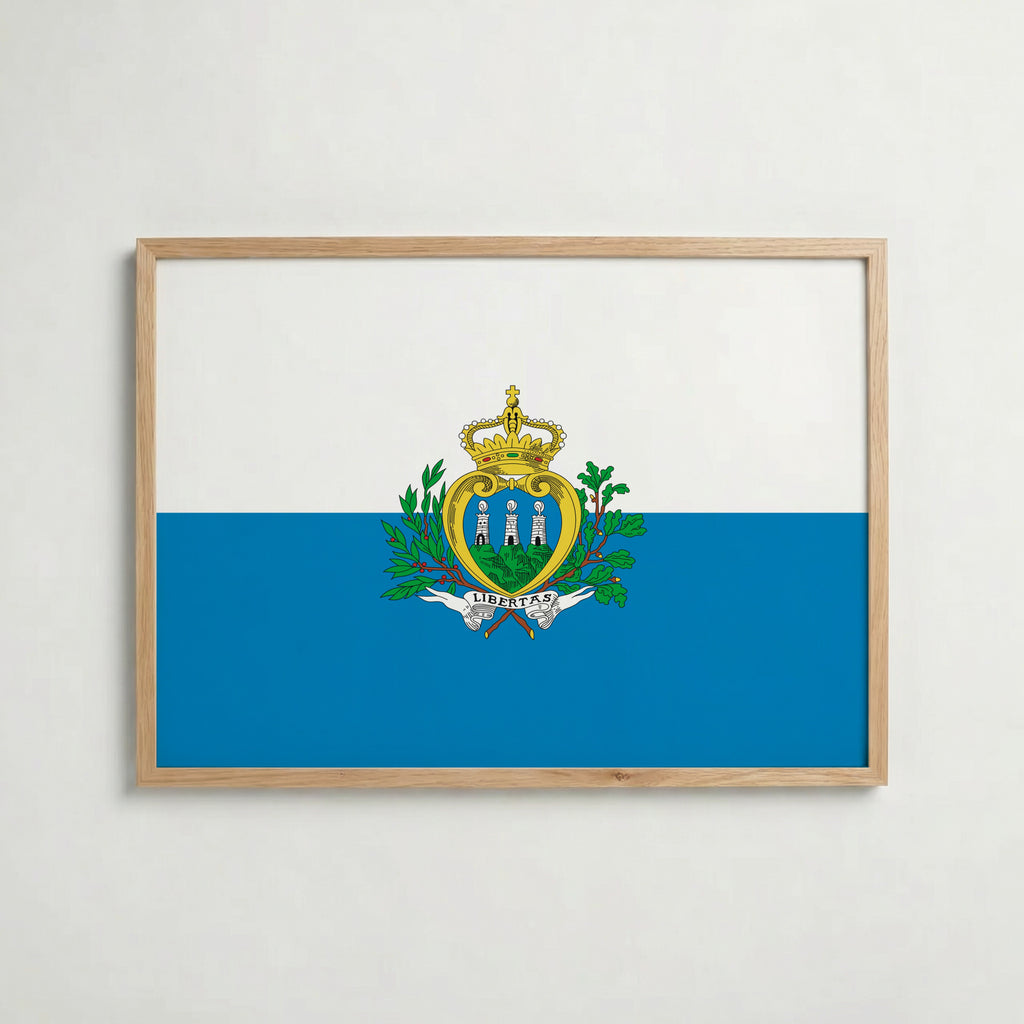 San Marino National Flag Poster – poster väggdekoration inredning – Affischer hos Bozetto