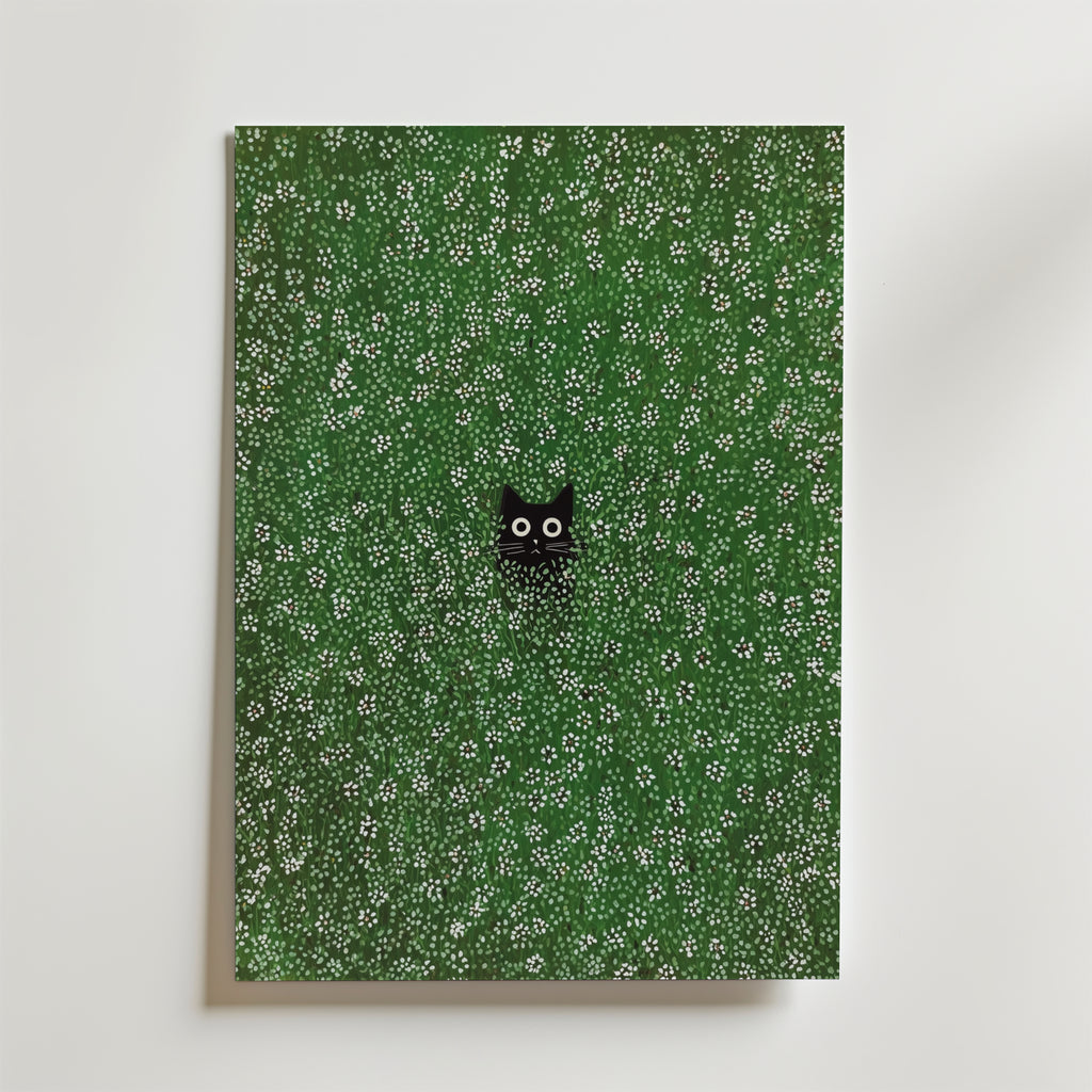 Hidden Meadow Cat Poster