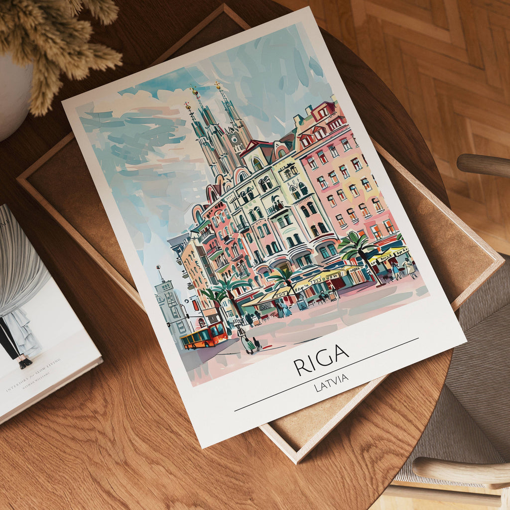 Riga Old Town Skyline Poster