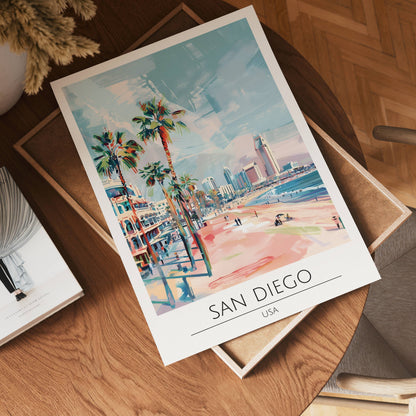 San Diego Beachfront Skyline Poster