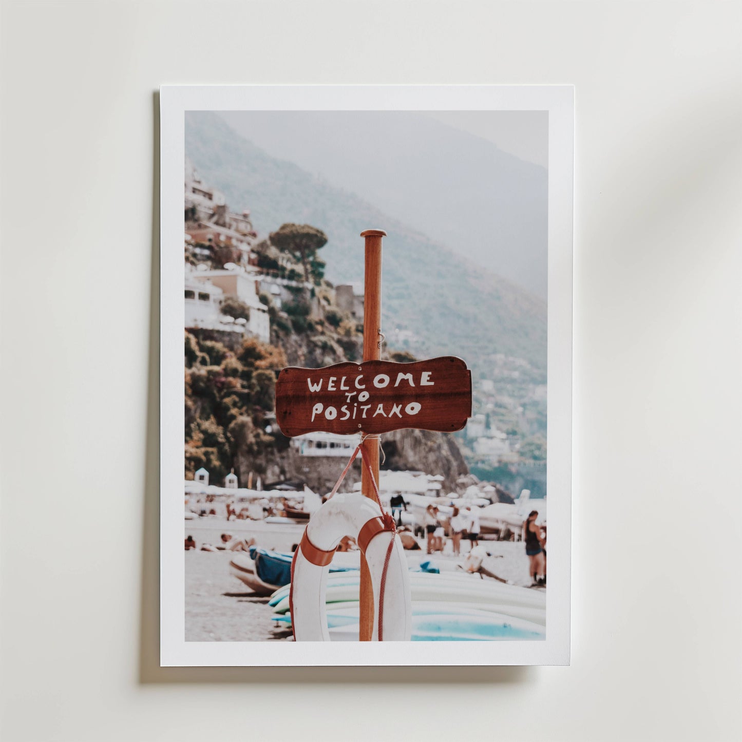 Positano Beach Sign Poster