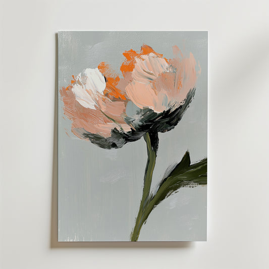 Abstract floral Peach and White Blossoms Poster