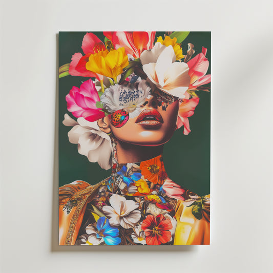 Floral Mask Portrait Poster