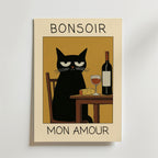 Midnight Wine Cat Poster