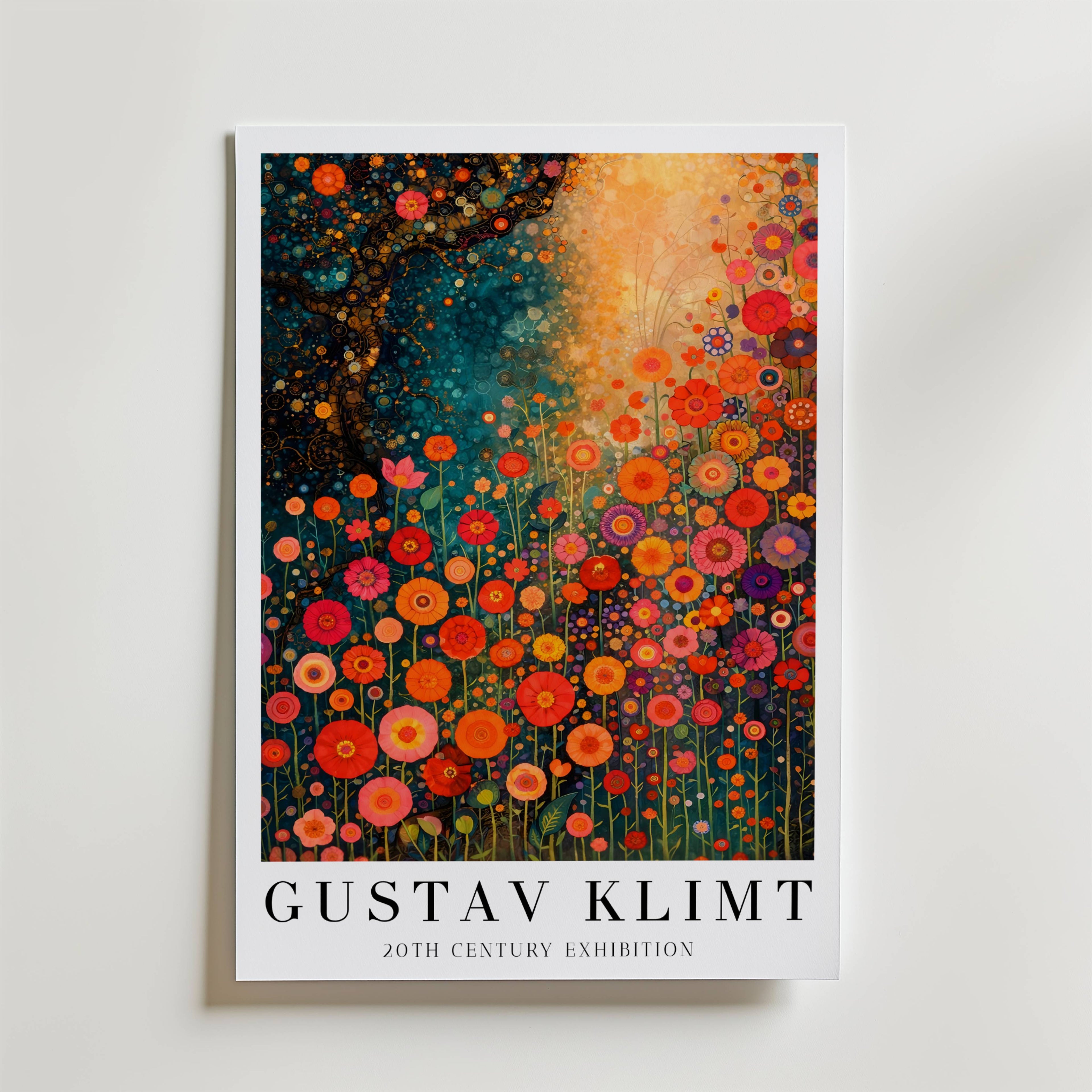Gustav Klimt Radiant Wildflower Symphony Poster affisch – poster till väggdekoration – köp online hos Bozetto