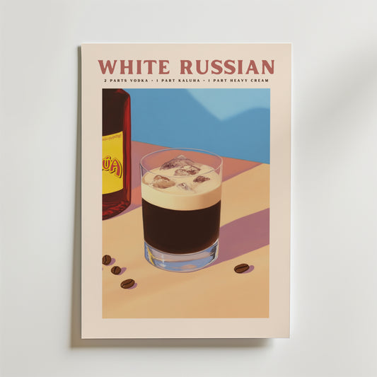 White Russian Cocktail Poster
