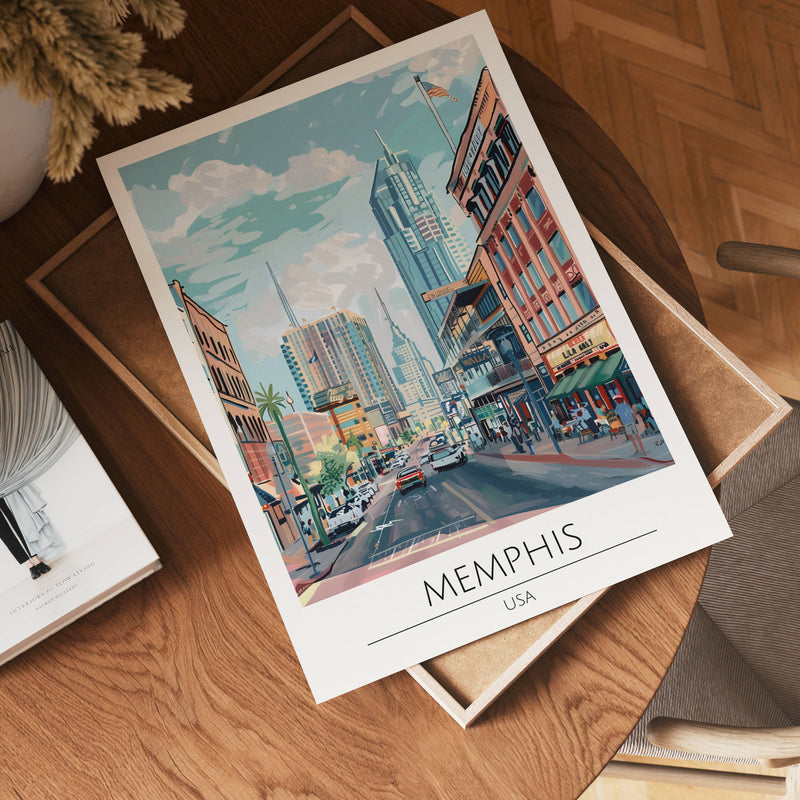 Memphis Downtown Skyline Poster
