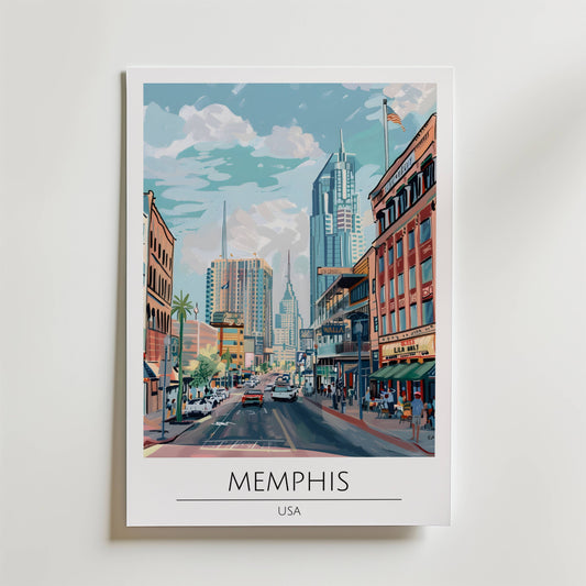 Memphis Downtown Skyline Poster