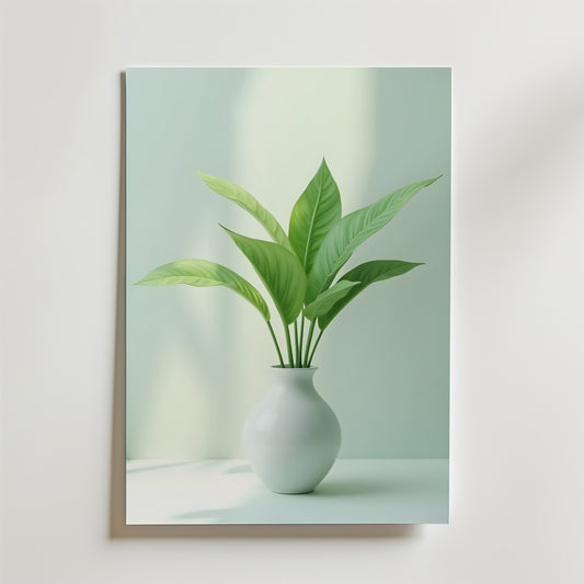 Lily Plant In Vase Poster