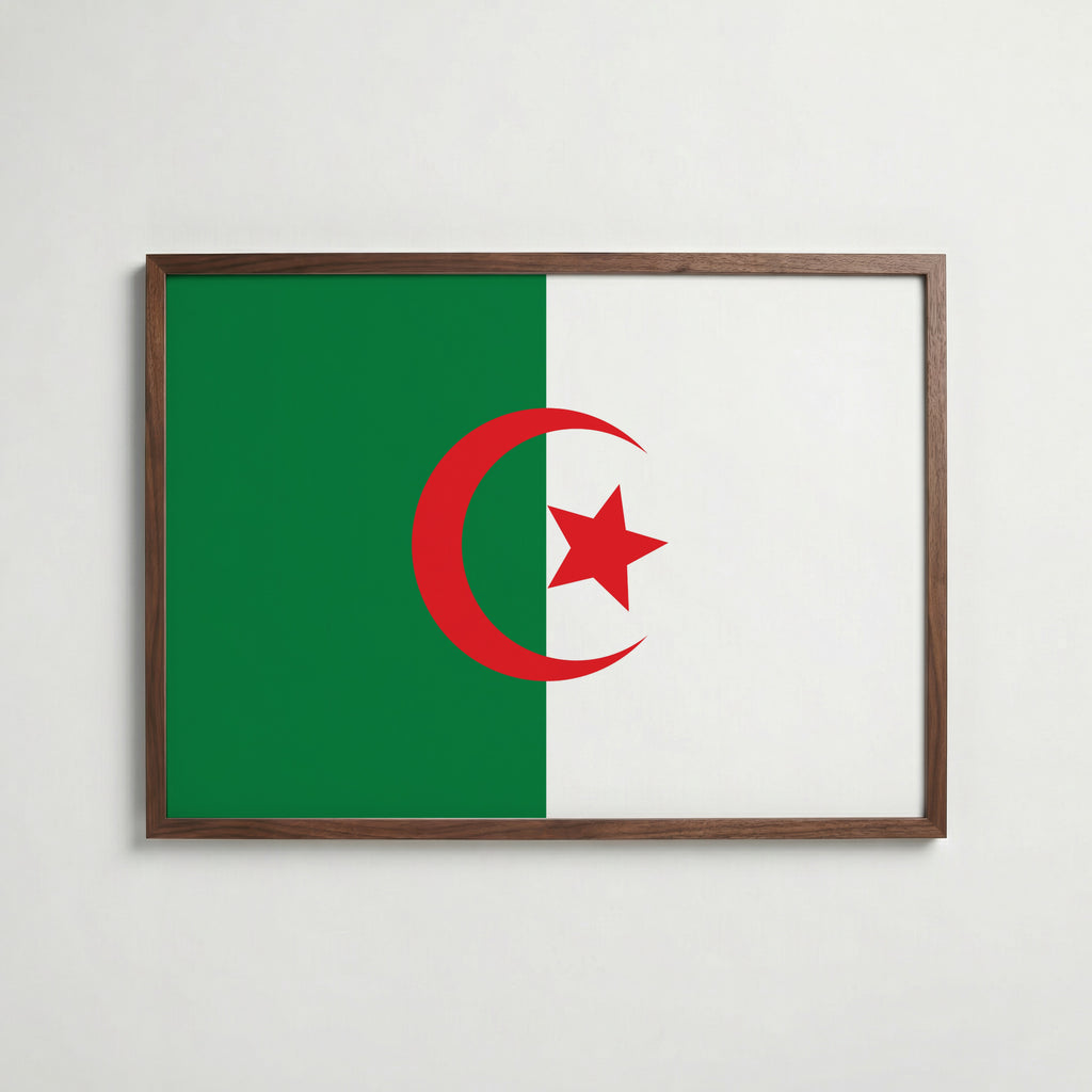 Algeria National Flag Poster poster – väggdekoration för hemmet – köp hos Bozetto