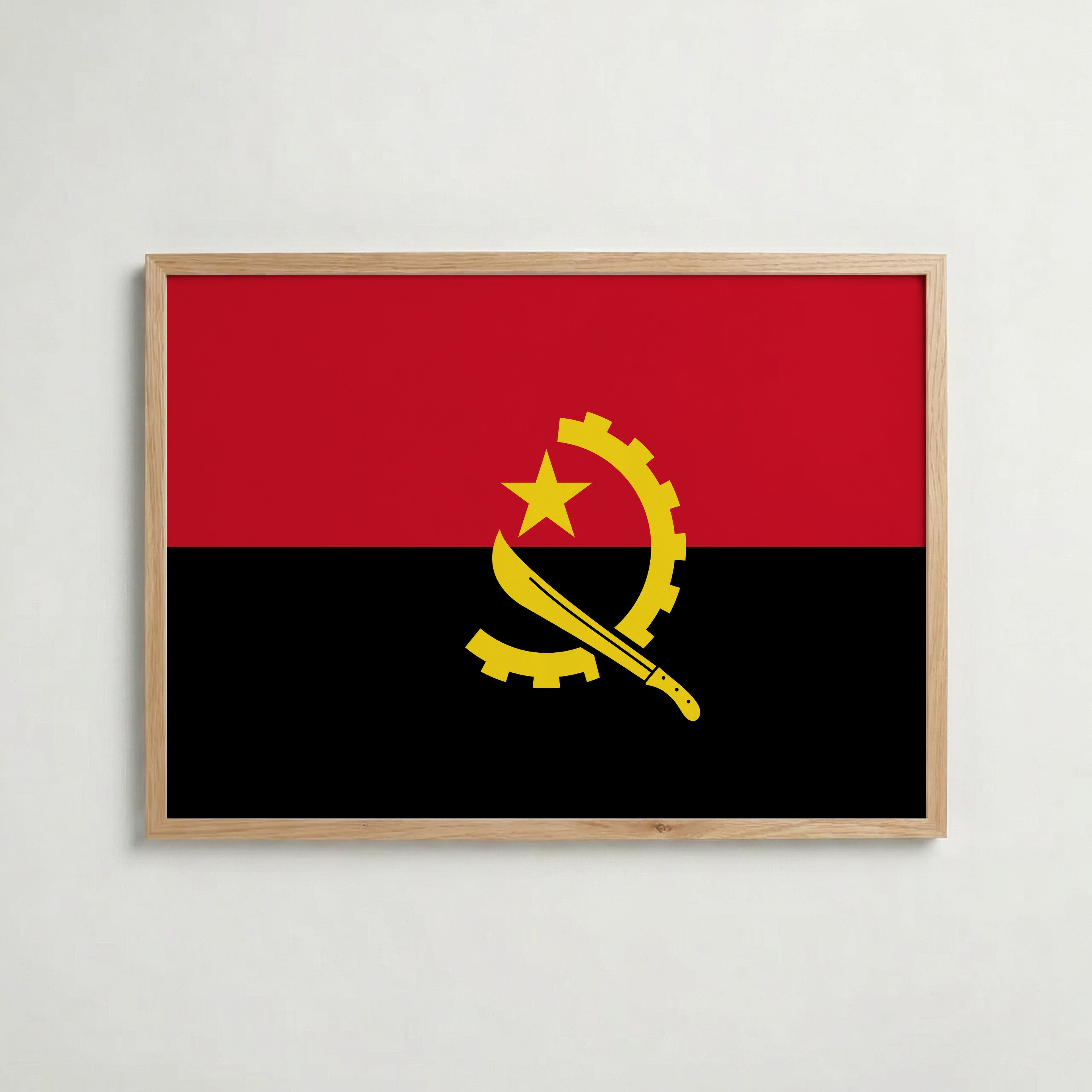 Angola National Flag Poster – poster väggdekoration inredning – Affischer hos Bozetto