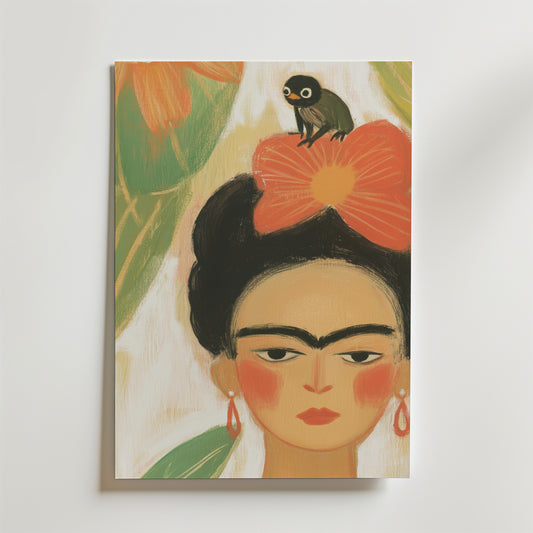 Frida Kahlo With a Frog Poster