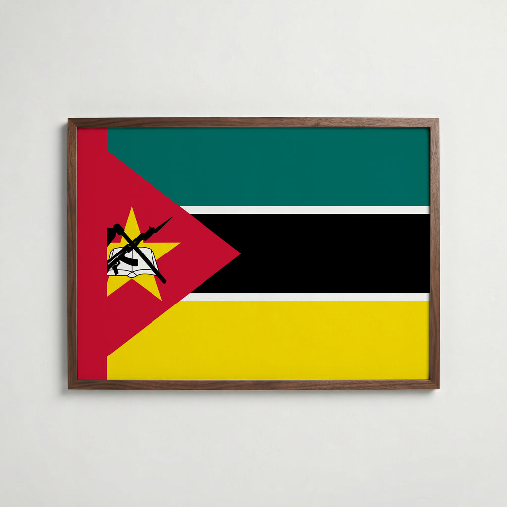 Mozambique National Flag Poster poster – väggdekoration för hemmet – köp hos Bozetto