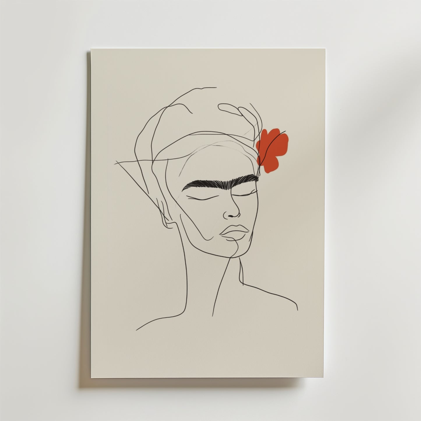 Frida Inspired Line Art Poster