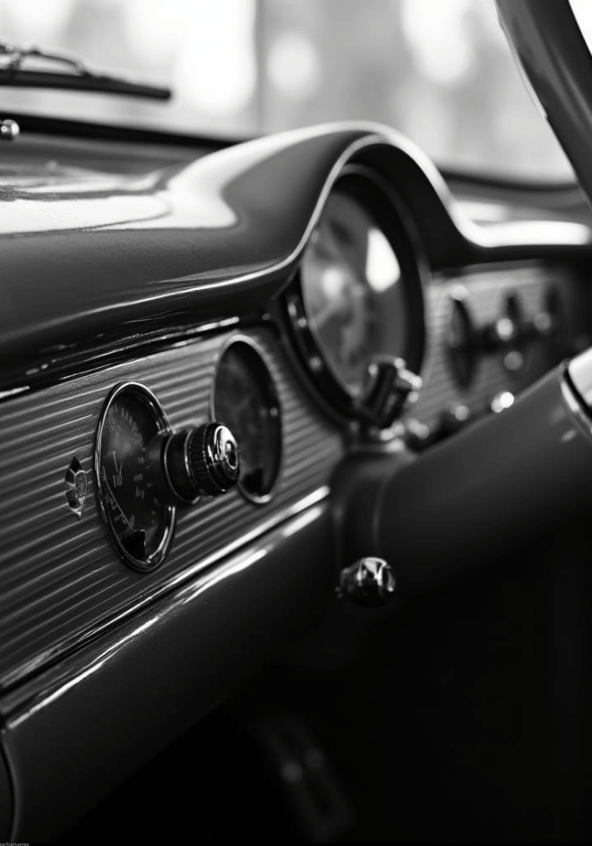 Old School Car Dashboard Poster