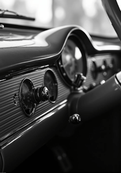 Old School Car Dashboard Poster