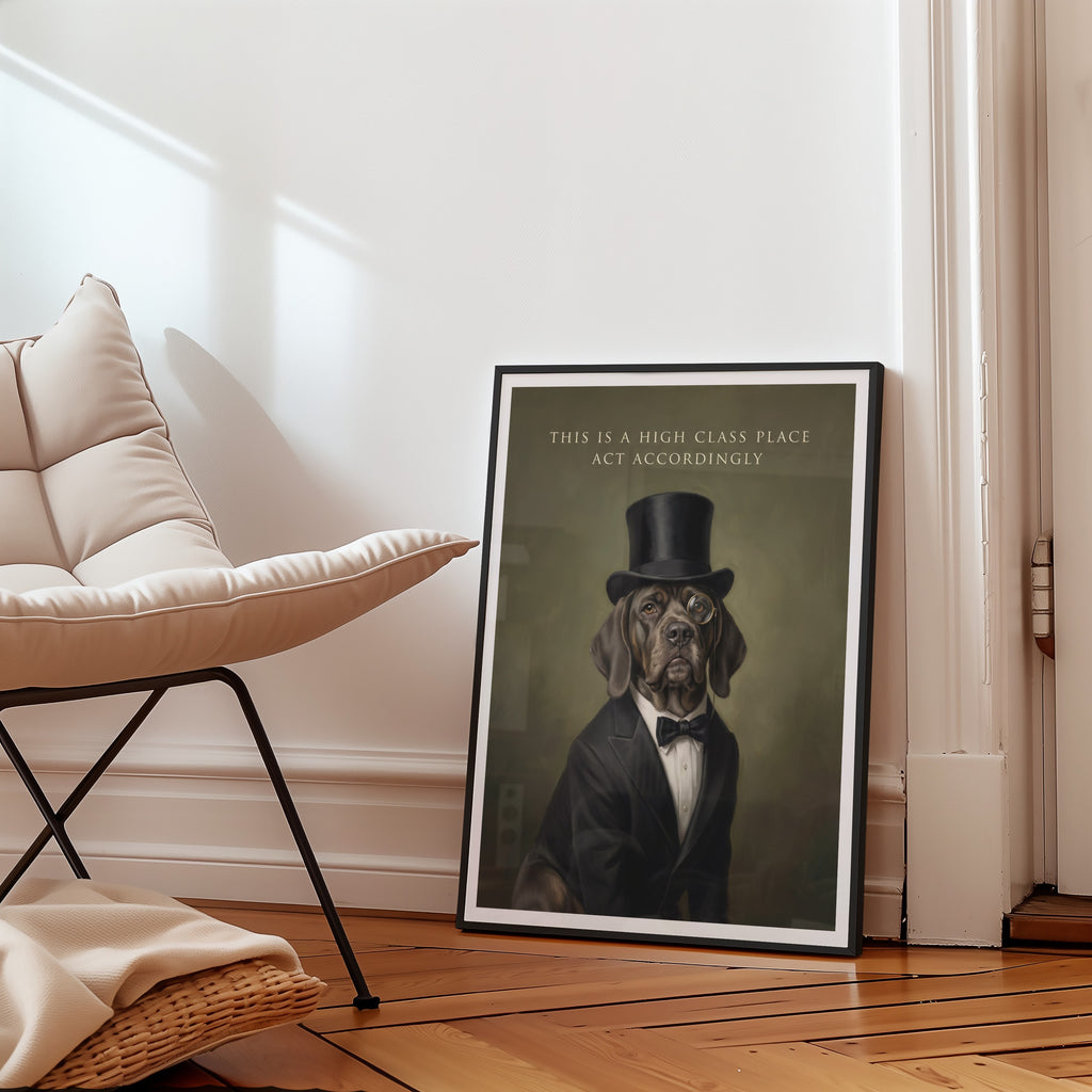 High Class Dog Poster – poster väggdekoration inredning – Affischer hos Bozetto