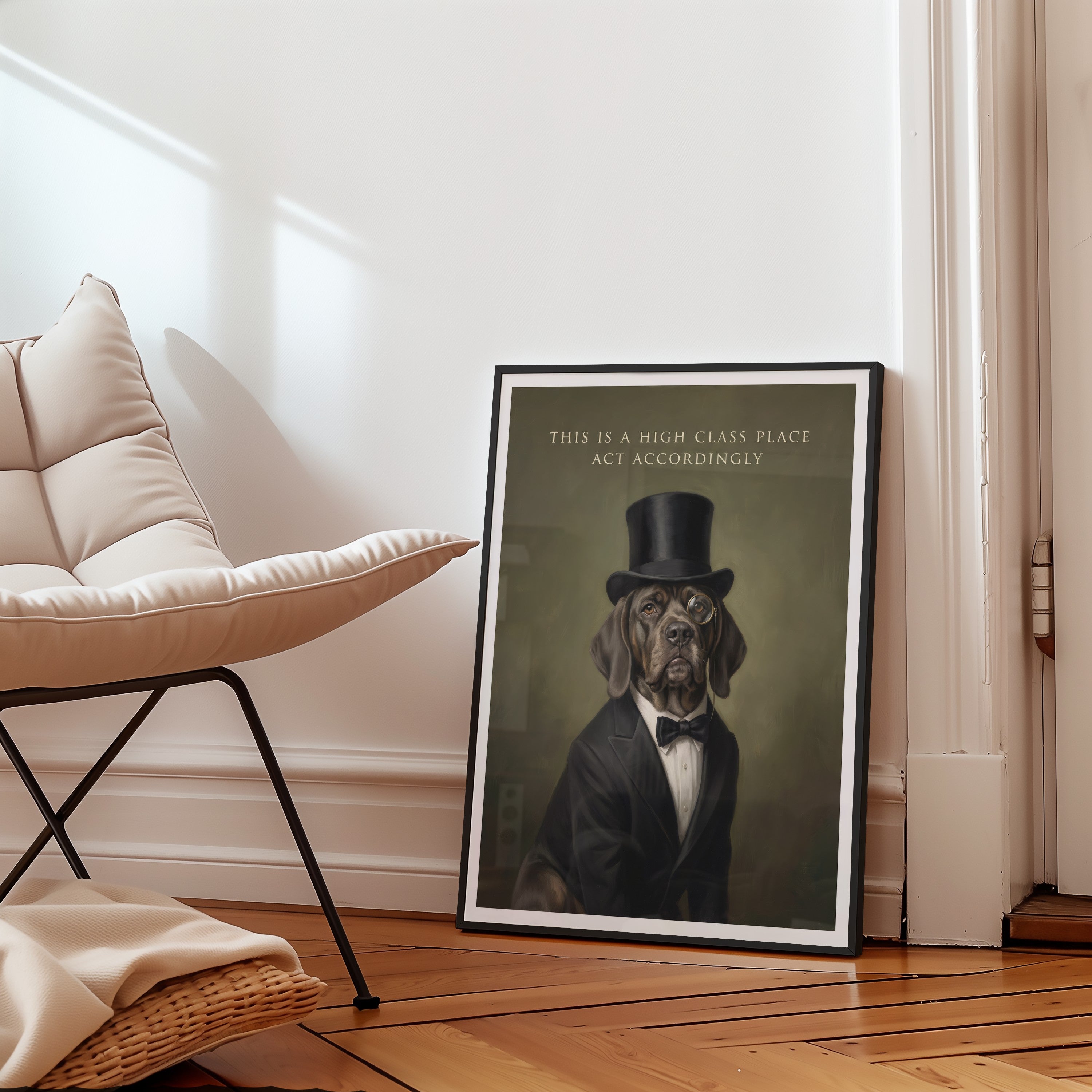 High Class Dog Poster – poster väggdekoration inredning – Affischer hos Bozetto