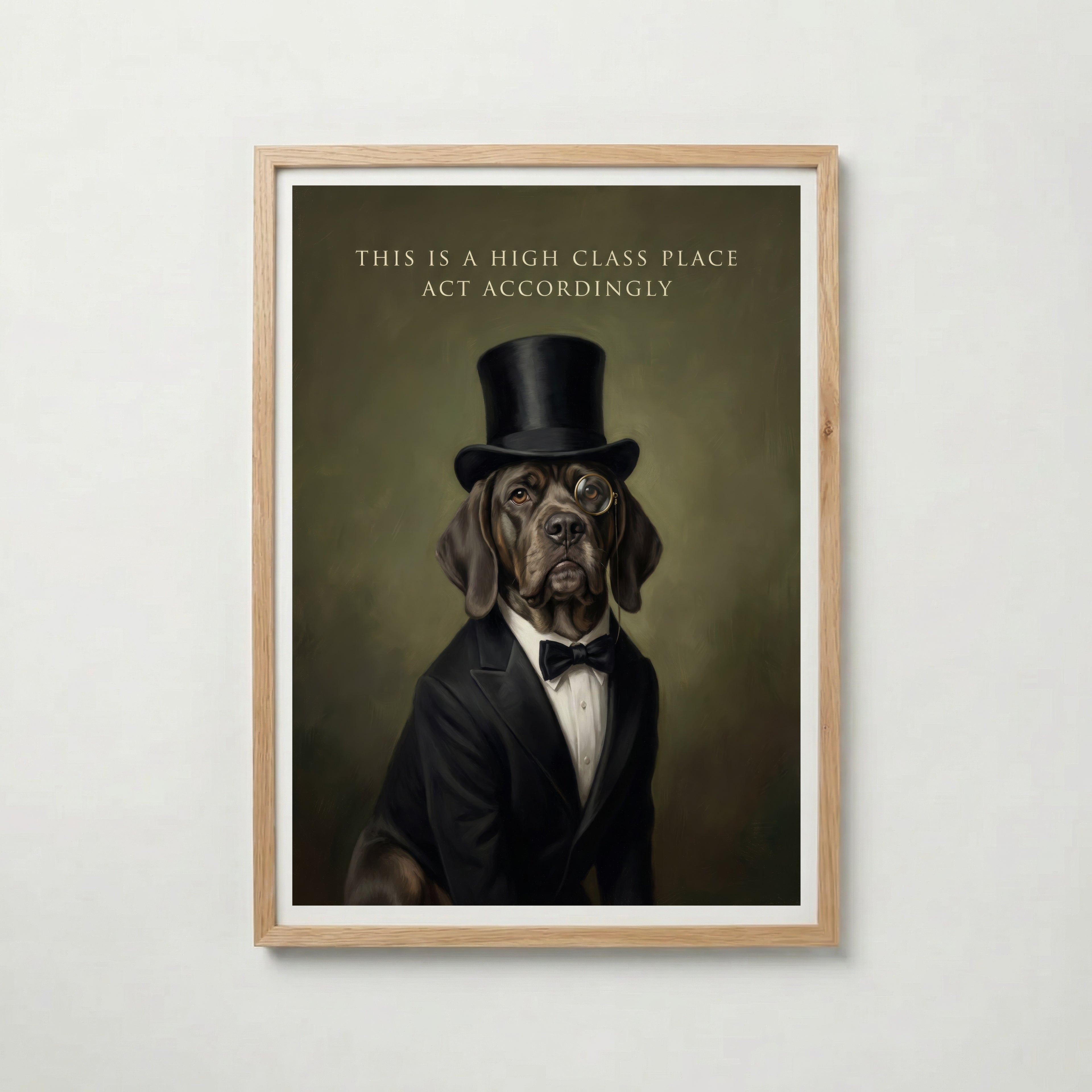 High Class Dog Poster poster – väggdekoration för hemmet – köp hos Bozetto