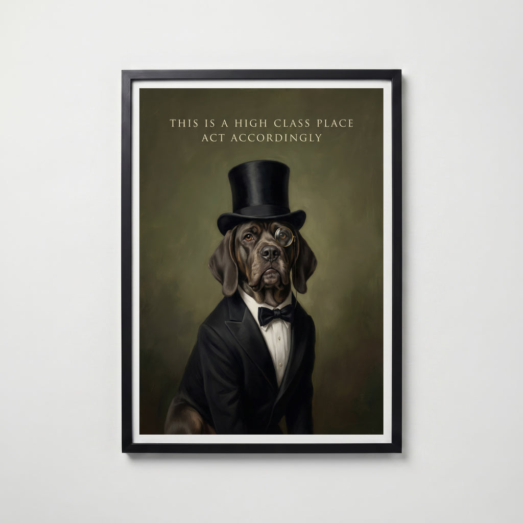 High Class Dog Poster – köp affisch till hemmet – Bozetto väggdekoration