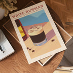 White Russian Cocktail Poster