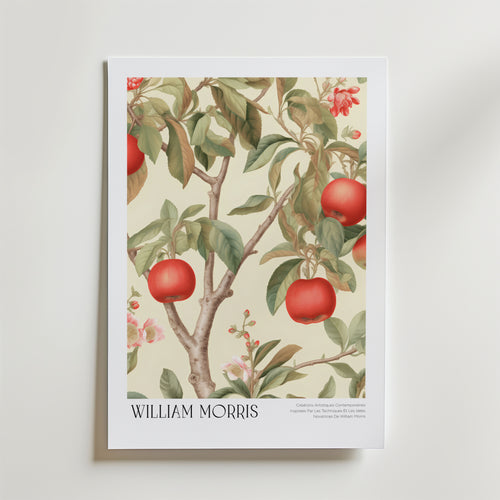 William Morris Crimson Orchard affisch på neutral bakgrund – poster från Bozetto