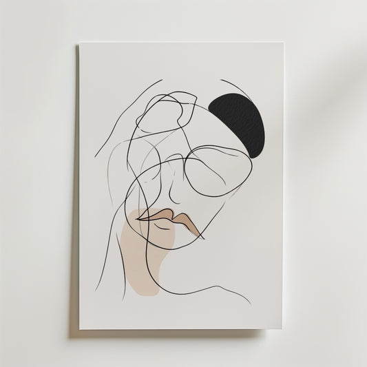 Attitude Line Art Woman Poster