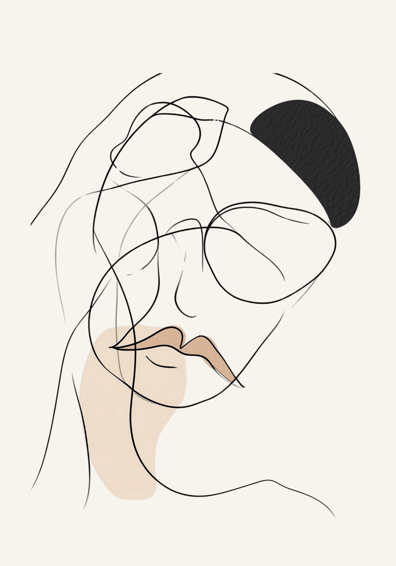 Attitude Line Art Woman Poster