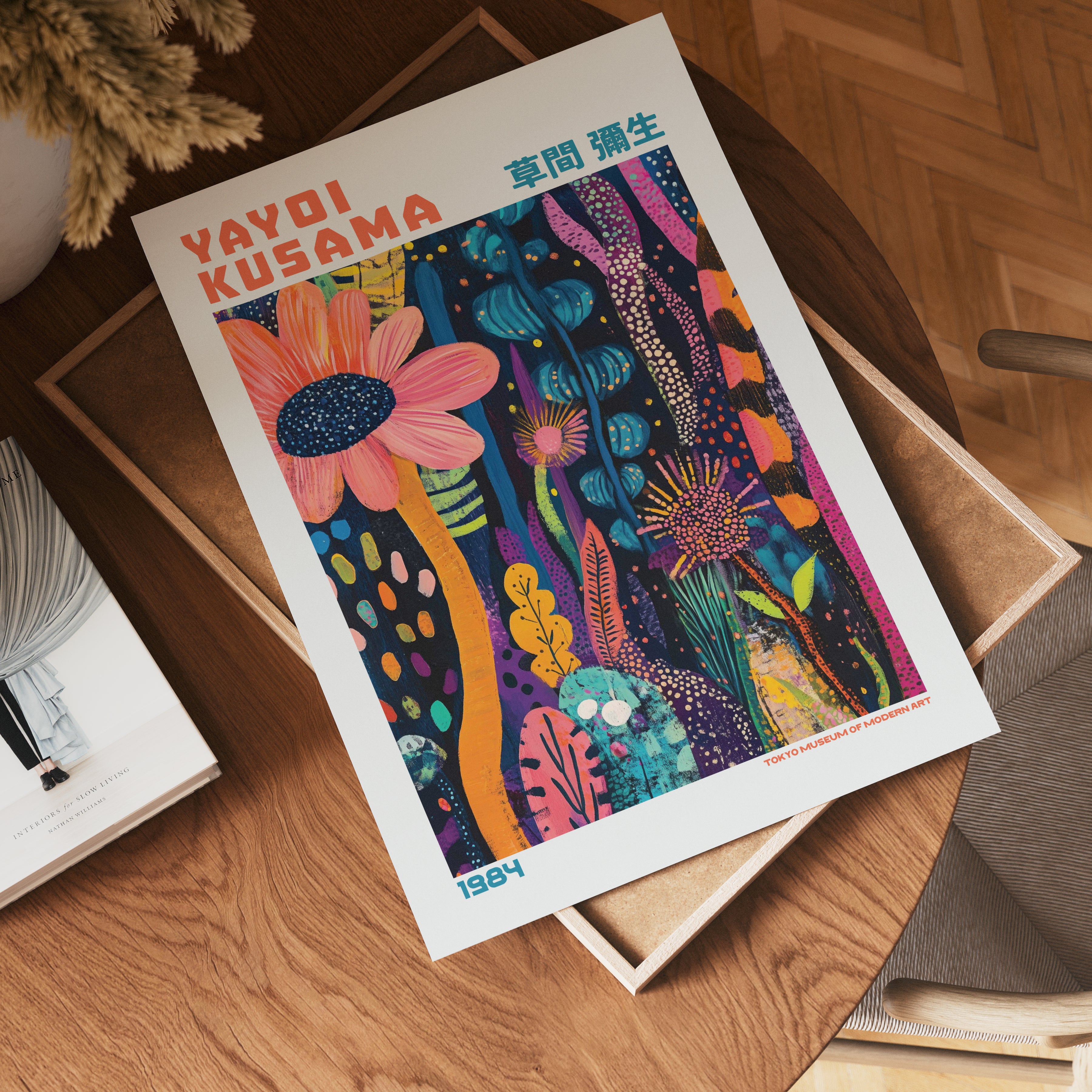 Yayoi Kusama Midnight Floral Rhythm Poster