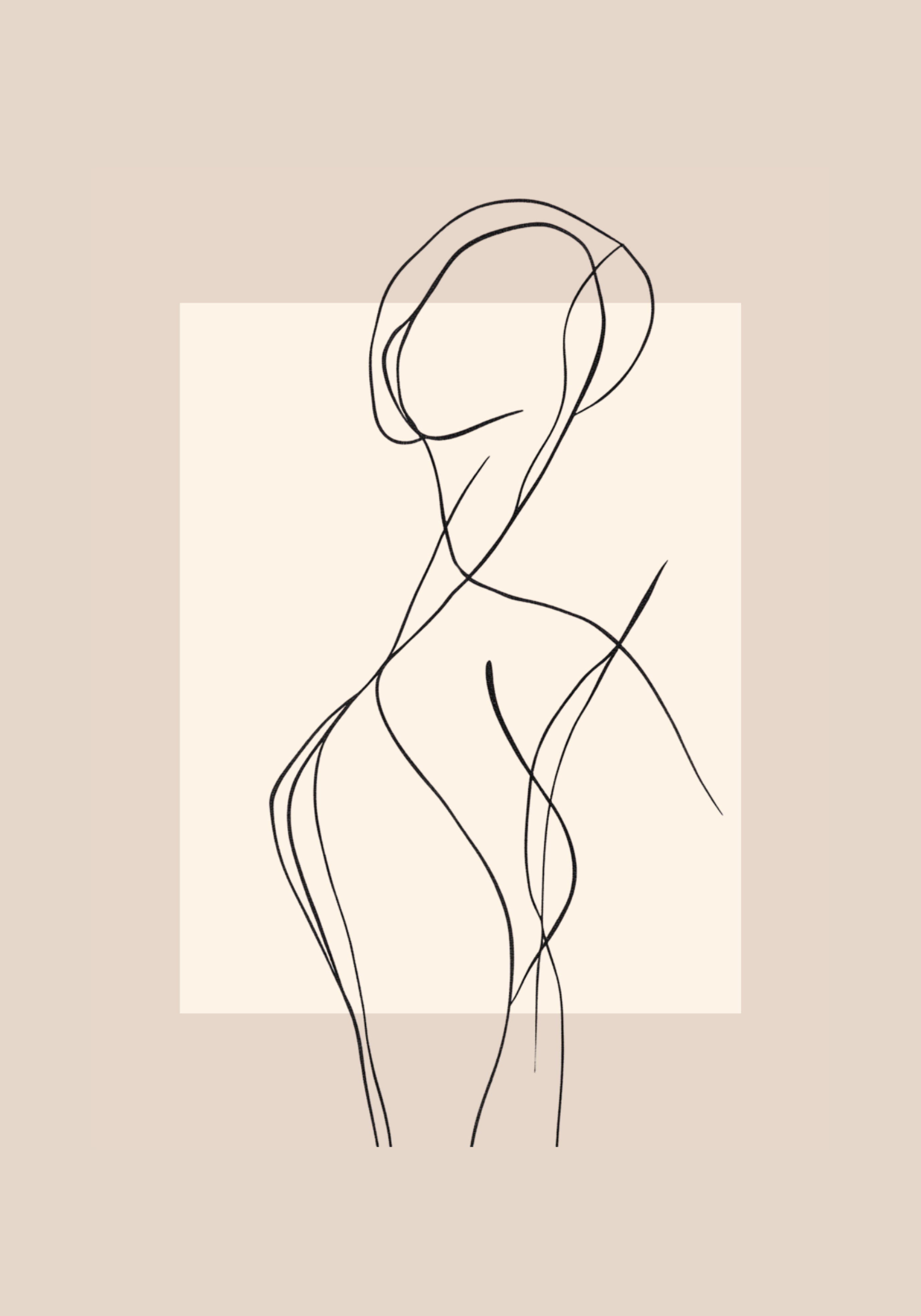 Curvy Line Art Woman Poster