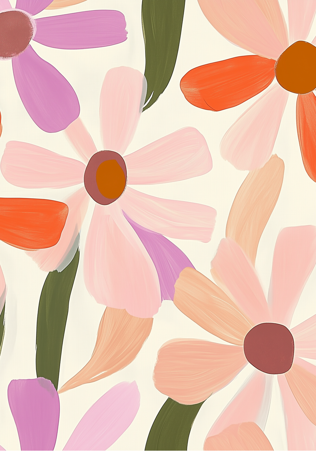 Floral abstract daisy design Poster