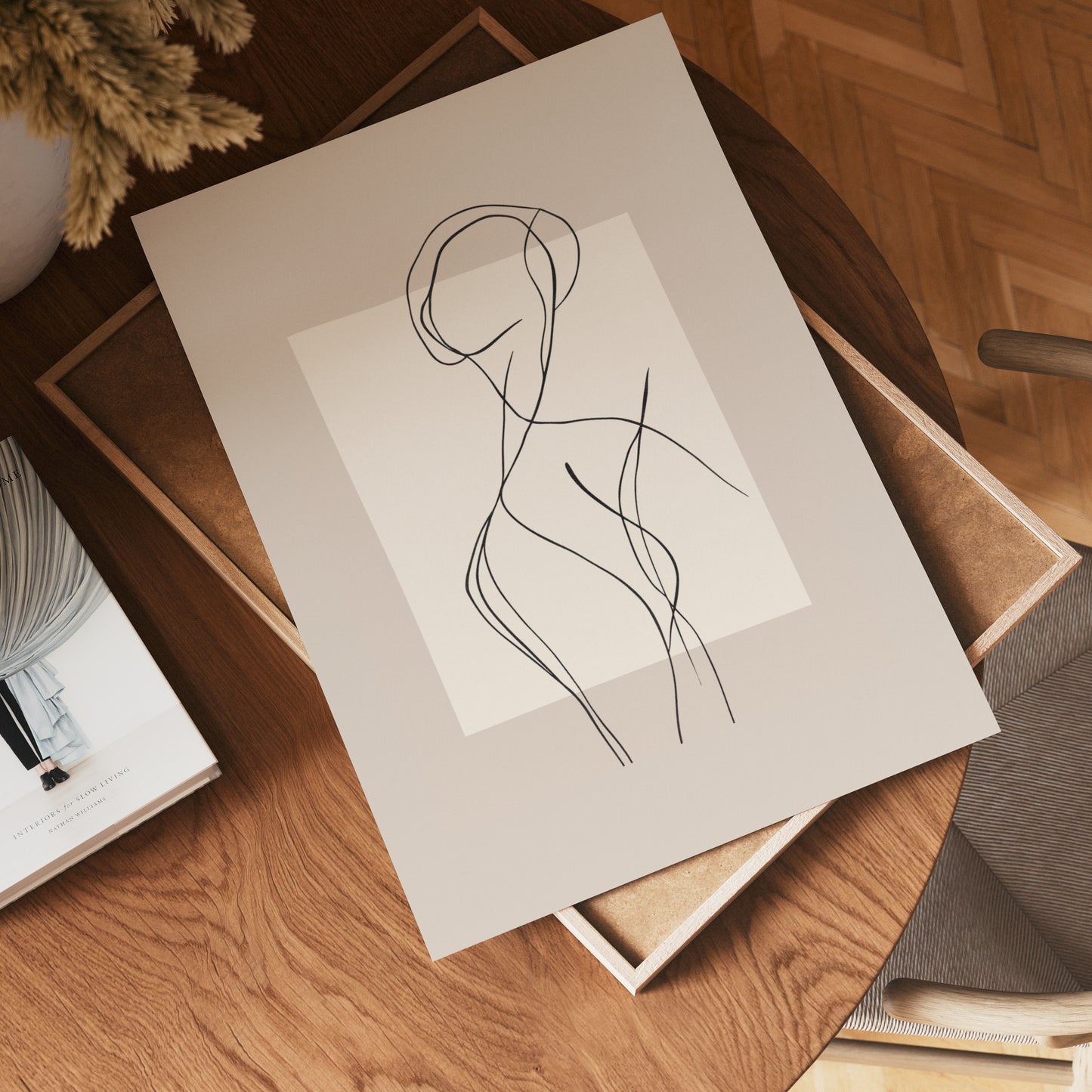 Curvy Line Art Woman Poster