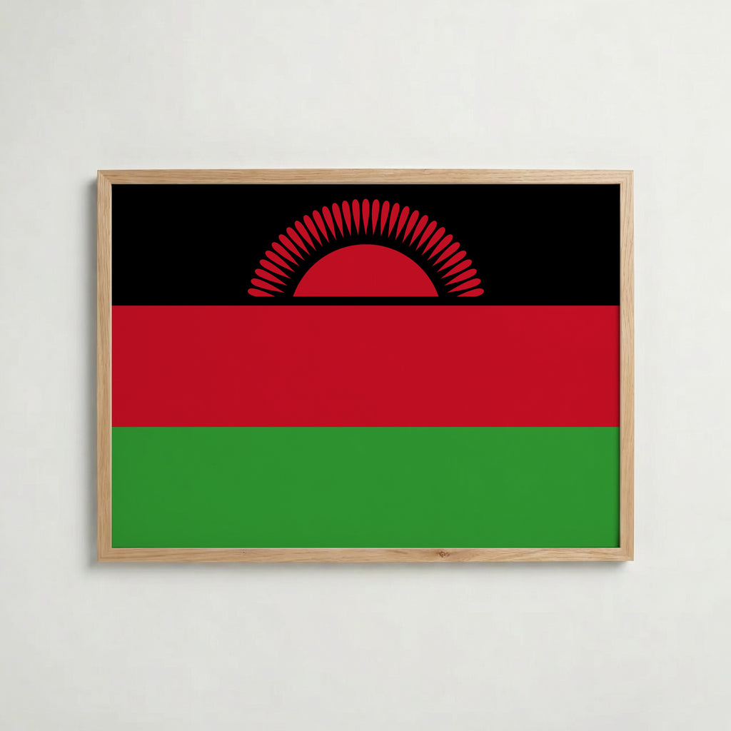 Malawi National Flag Poster – poster väggdekoration inredning – Affischer hos Bozetto