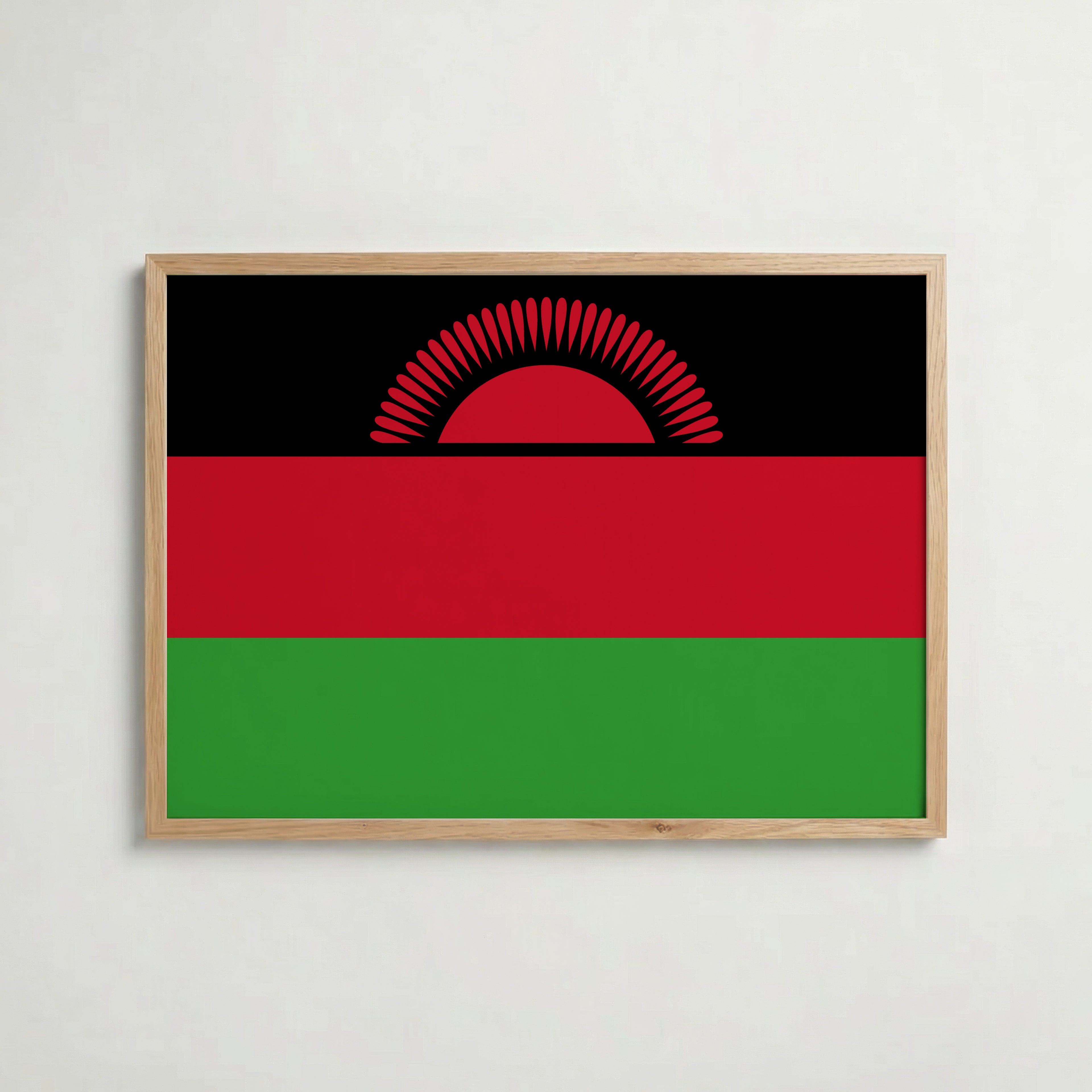 Malawi National Flag Poster – poster väggdekoration inredning – Affischer hos Bozetto