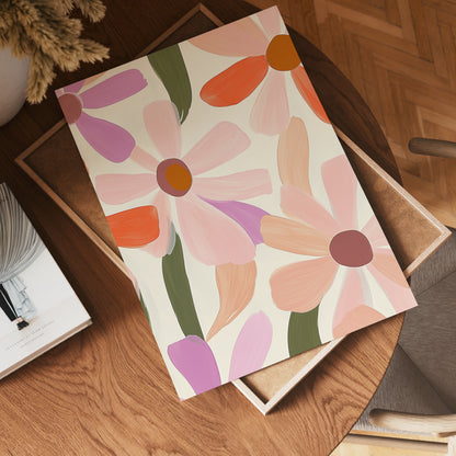 Floral abstract daisy design Poster