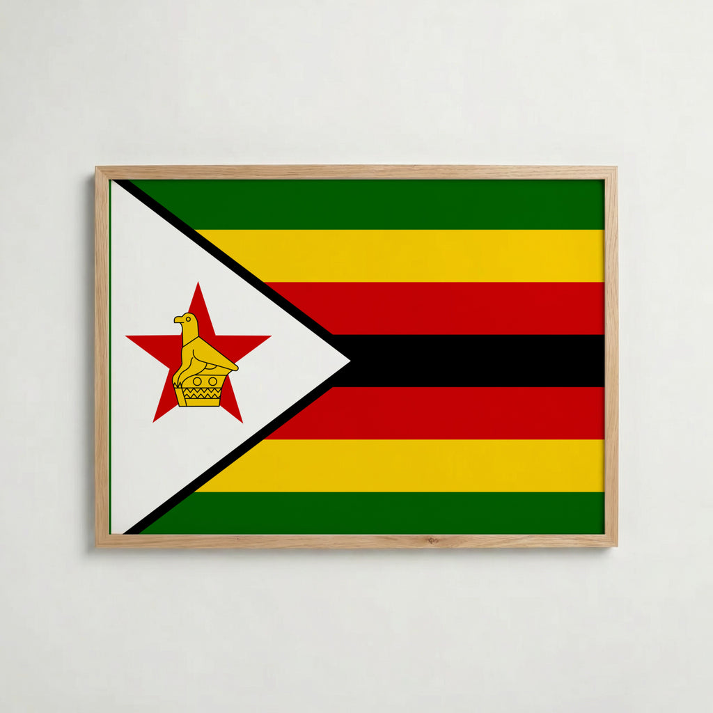 Zimbabwe National Flag Poster – poster väggdekoration inredning – Affischer hos Bozetto
