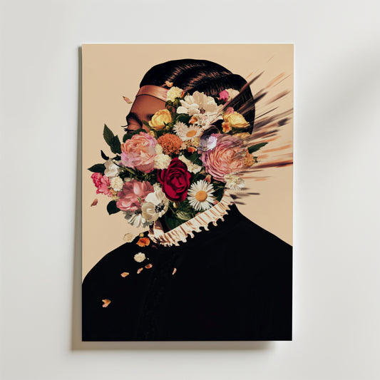 Floral Explosion Portrait Poster