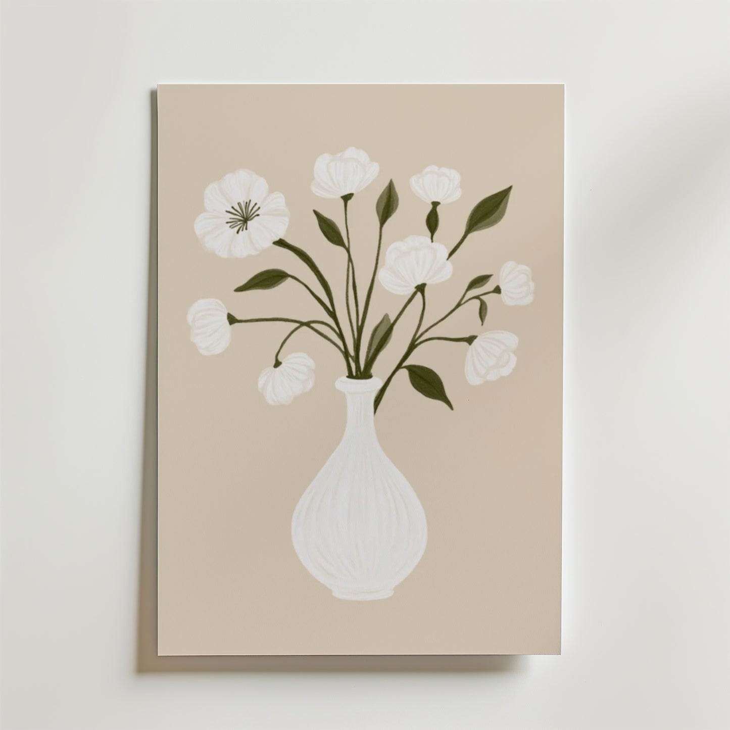 Minimalist Floral White Vase Poster