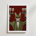 Champagne Cat Poster