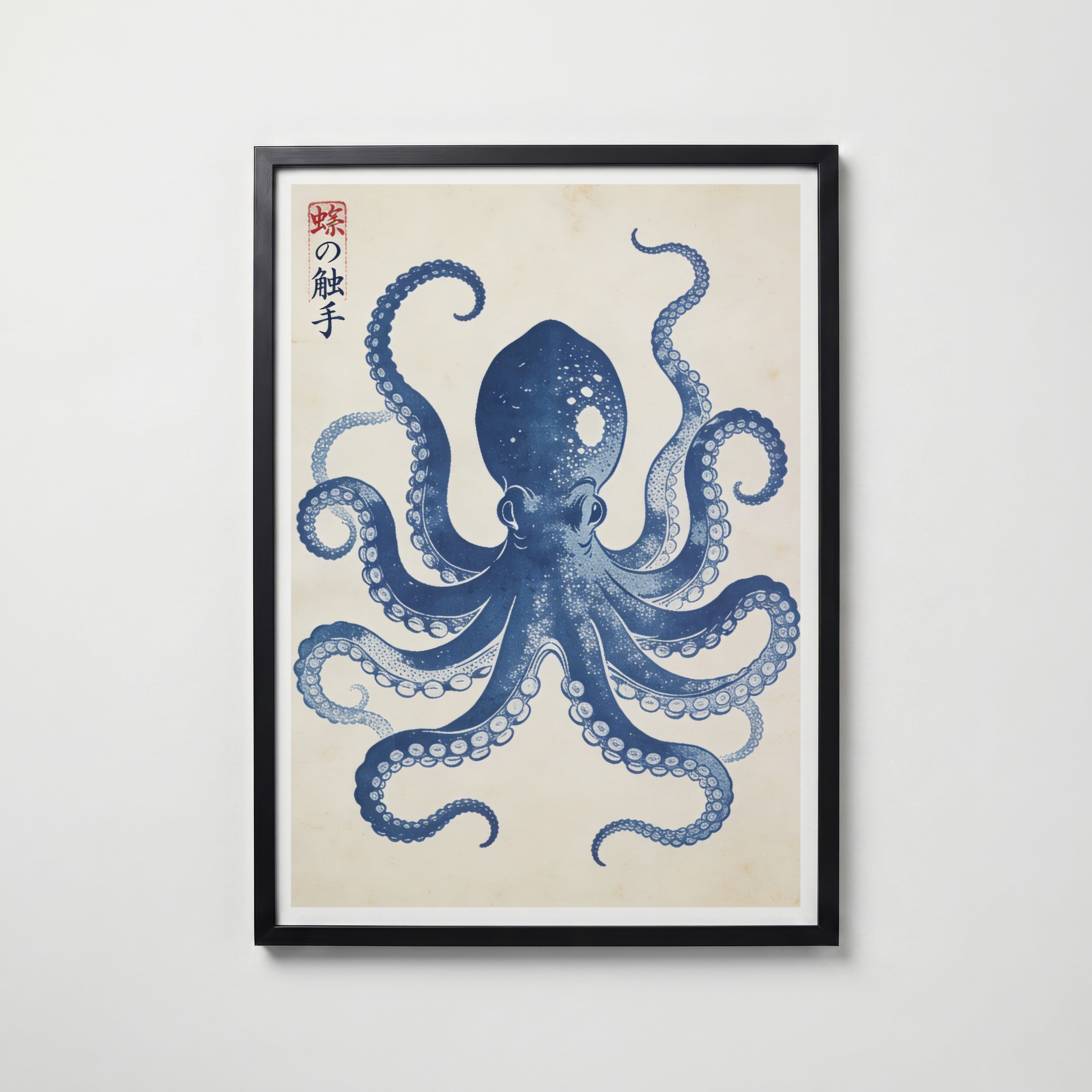 Indigo Octopus Poster – köp affisch till hemmet – Bozetto väggdekoration