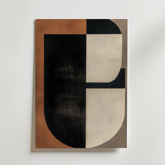 Abstract Brown Shapes No.2 Poster