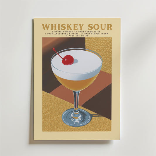 Whiskey Sour Cocktail Poster